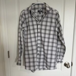 jf j.ferrar Monochrome Plaid Button Down Shirt